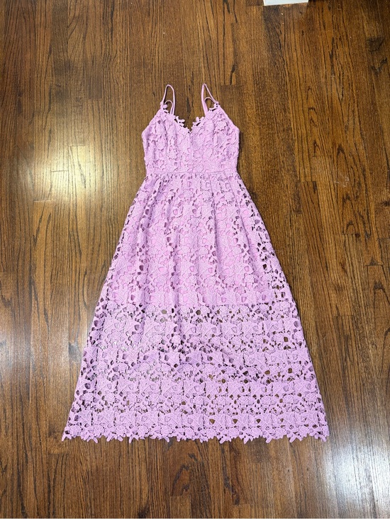 Astr Dresses & Skirts - Astr Lavender Lace Midi Dress with Spaghetti Straps